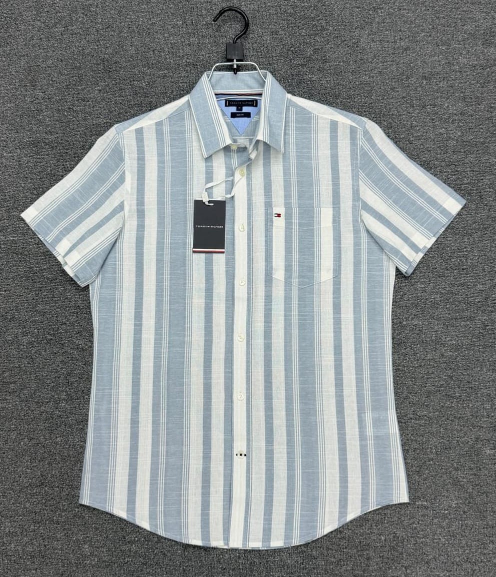 Striped short-sleeve shirt